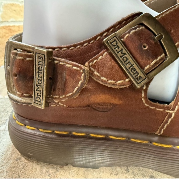 Vintage 90s Dr Martens Fisherman Sandals Brown Leather Chunky SZ 8 size 10 W